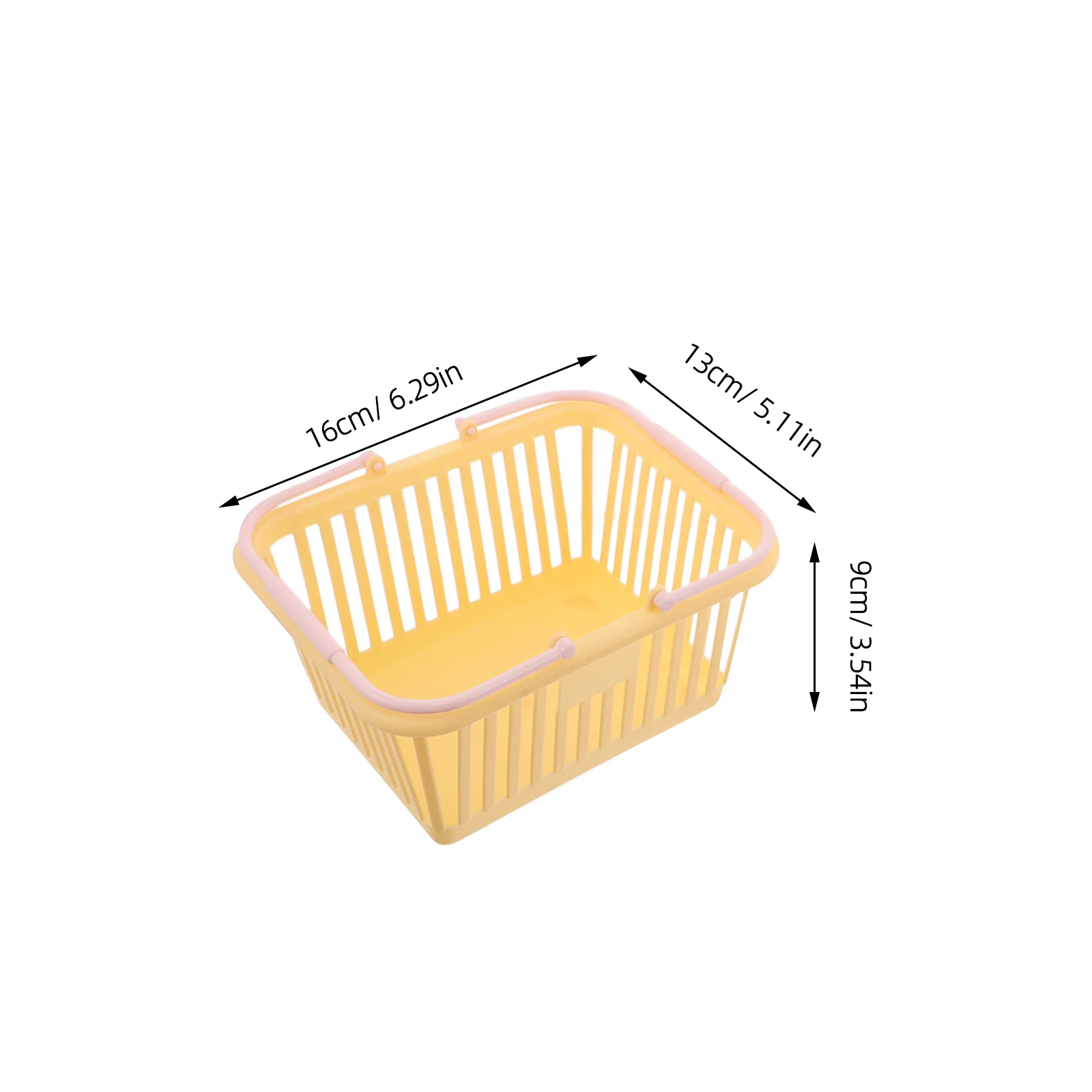 6pcs Mini Plastic Shopping Baskets Pastel Dollhouse Grocery Basket Kids Pretend Play For Fruit Vegetables Easter Party Decor
