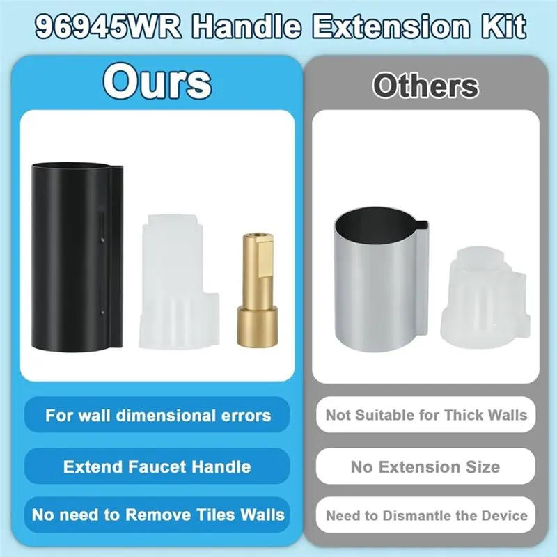 For Moen 1222 Cartridge Compatible For Posi-Temp Single Handle Tub& Shower Replacement Handle Extension Kit 96945WR Bathroom-[A2