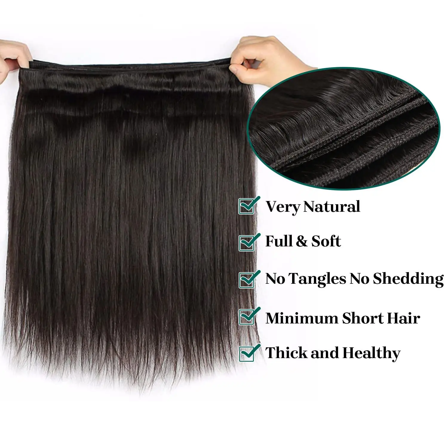 3pcs Long Straight Hair 6 Bundles 14 16 18 20 22 Inches High Temperature Fiber  Full Head Synthetic Hair Weave 1B Color