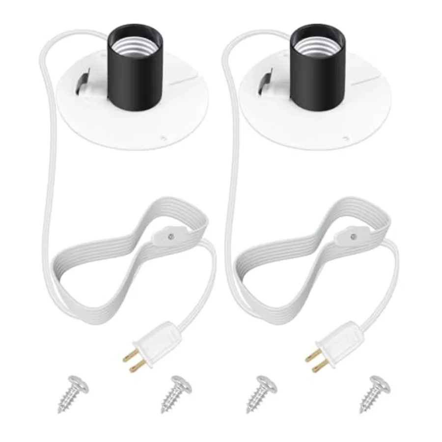 4.9Ft Blow Mold Light Kit Replacement, .5 Inch Board E6/E7 Lamp Holder Kit.Suitable for Halloween Pumpkins, Christmas Snowmen,