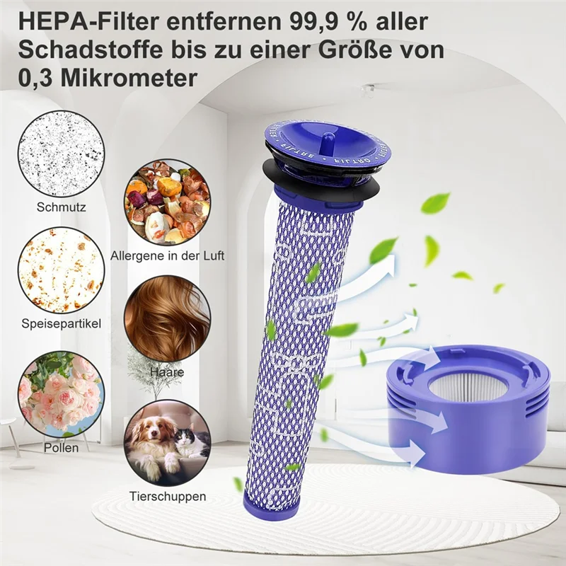 ABXH substitui filtros e pré-filtro para aspiradores Dyson V8 V7 Animal Absolute, DY-96566101, DY-96747801