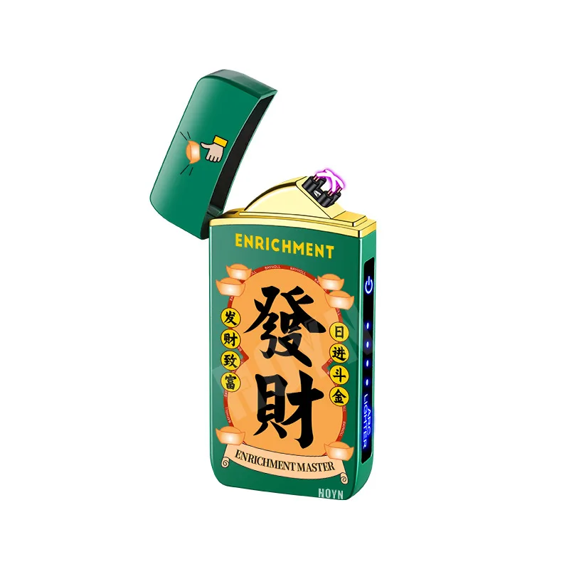 Hot Electric Windproof Metal Lighter Double Arc Flameless Plasma Rechargeable USB Lighter LED Power Display Touch Sensor Lighter - Image 6