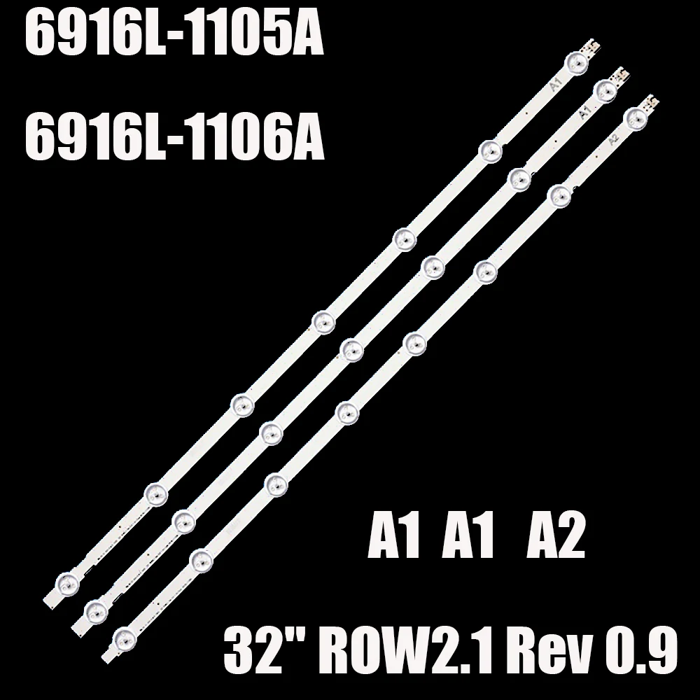 Imagem -02 - Tira Retroiluminação Led para 32la6200 32ln545b 32ln5180 32ln5310 32ln520b 32ln540u-za 32ln5700 32ln513v 6916l1106a 6916l-1105a