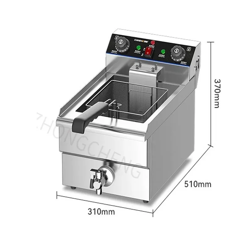 موقد القلي الكهربائي الفولاذ المقاوم للصدأ اسطوانة واحدة القلي موقد 13L درجة حرارة ثابتة سلسلة موقد القلي