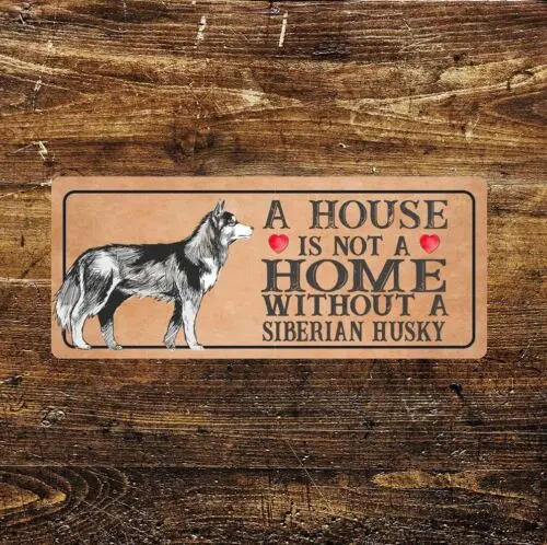 Siberian husky dog metal sign plaque