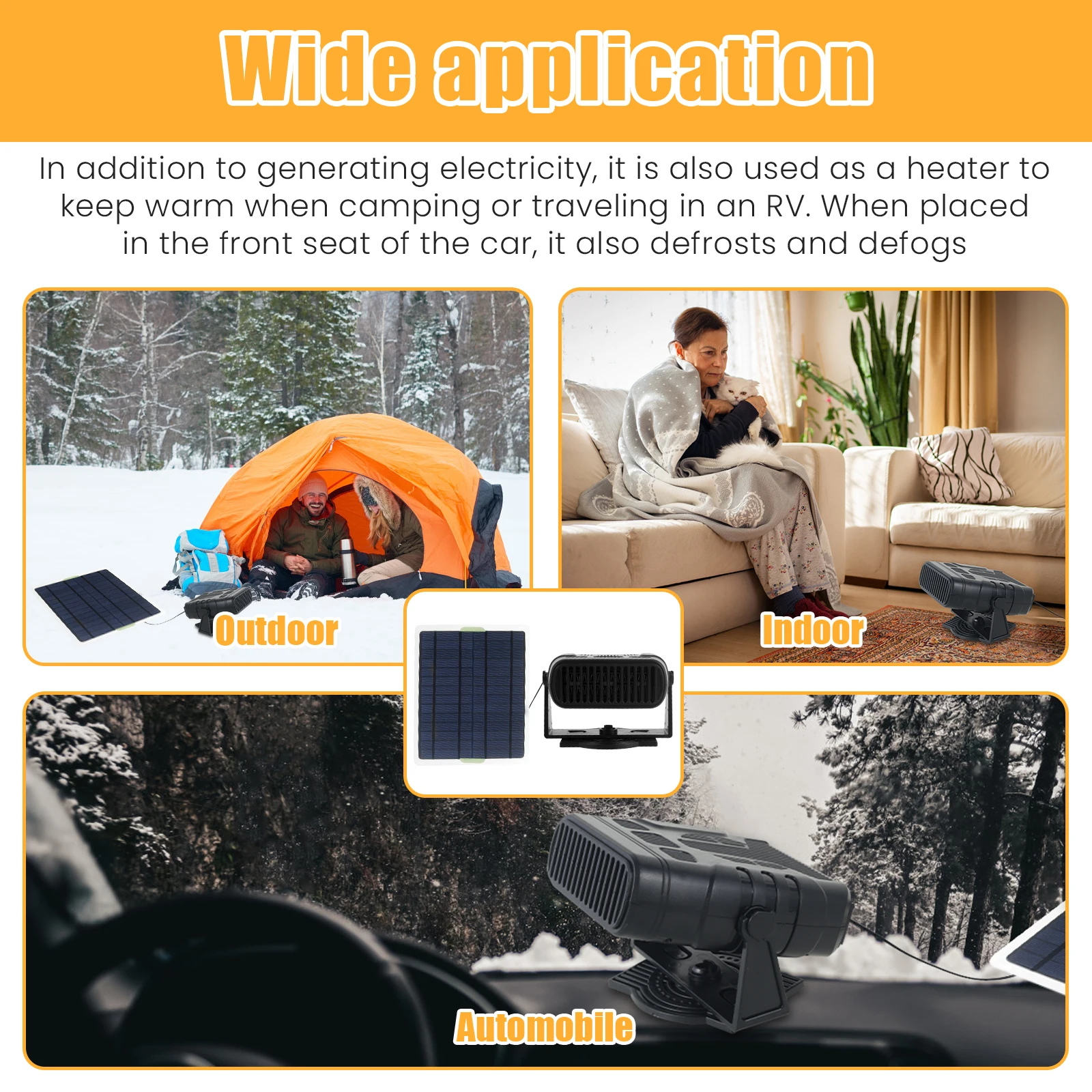 Solar Power Fan with Battery Portable Exhaust Fan Space Saving Solar Panel Fan Kit Easy to Use Outdoor Solar Fans Versatile