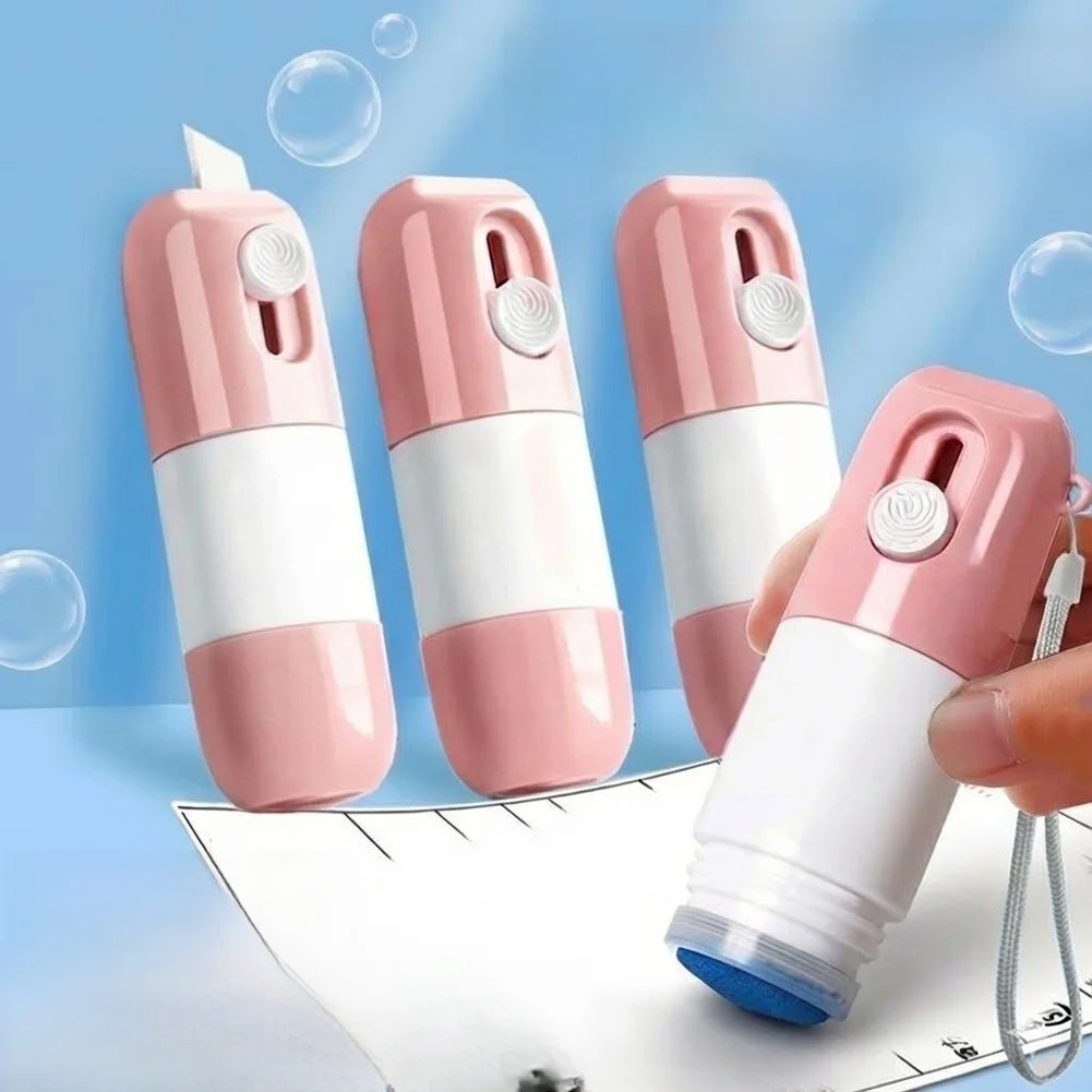 Thermal Paper Eraser Pen with Built-in Box Cutter for Receipts Labels Bills 10cm Pink Portable Privacy Coverage Tool