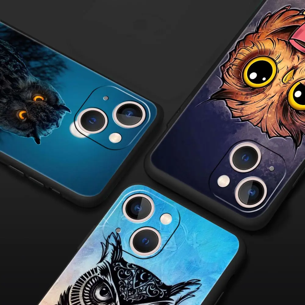 Cartoon Girl Gifts Lovely Owl Luxury Phone Case For iPhone 11 14 15 Pro MAX 12 13 Mini 7 8 Plus X XR XS SE Silicone Cover Funda