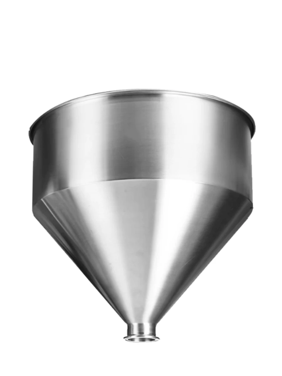 2026-extra thick 304 food grade stainless steel large diameter funnel food machinery hopper customization