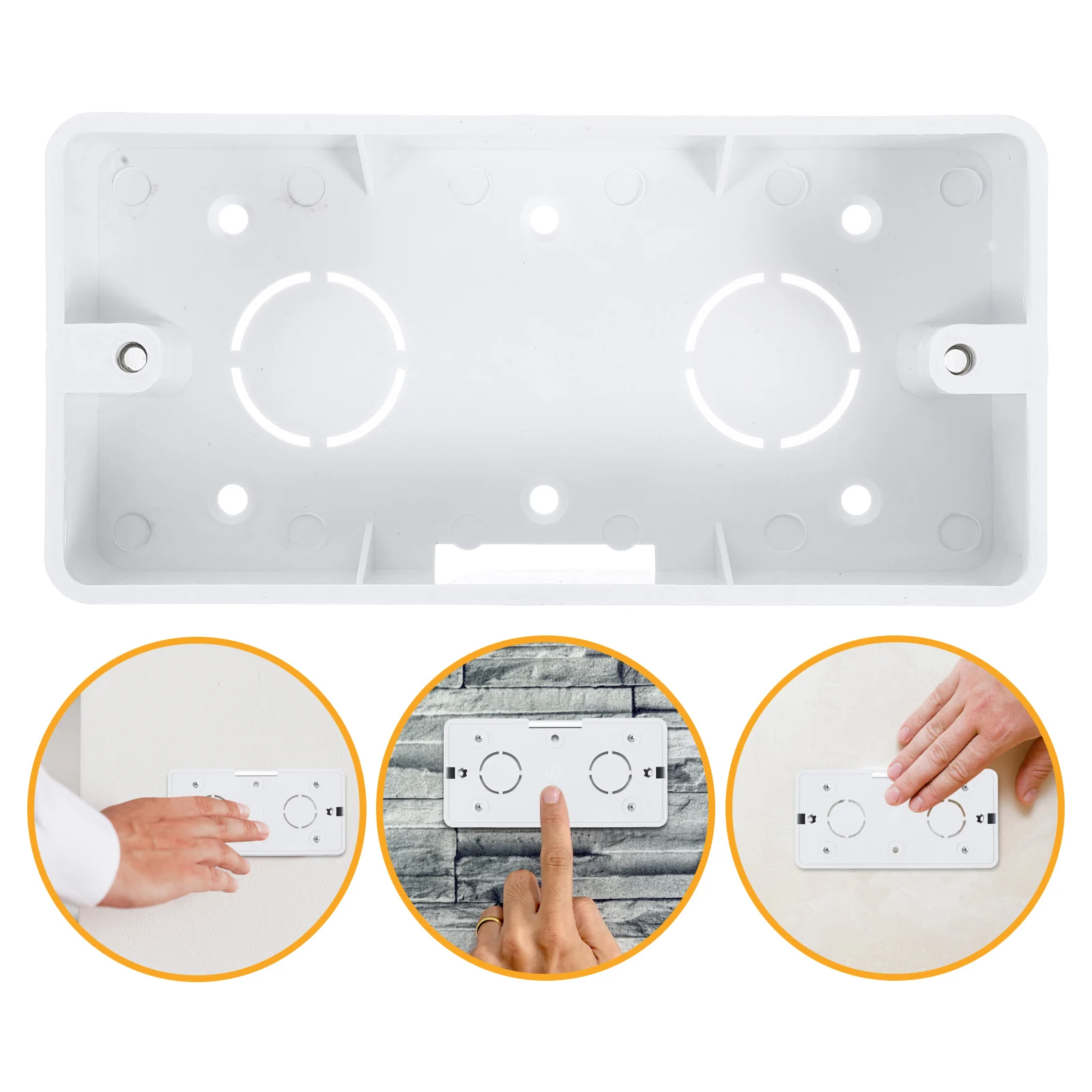 Wall Socket Junction Box 1 Gang PVC Surface Mount Electrical Outlet Panel Suitable for Switches Sockets Durable Material Easy