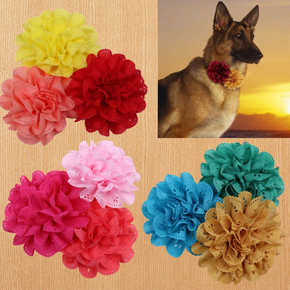 20/50PCS Remove Dog Bow Tie For Dog Big Flower-Collar Sliding Pet Dog Bowtie  For Large Dog Bowties Dog Grooming Accessories