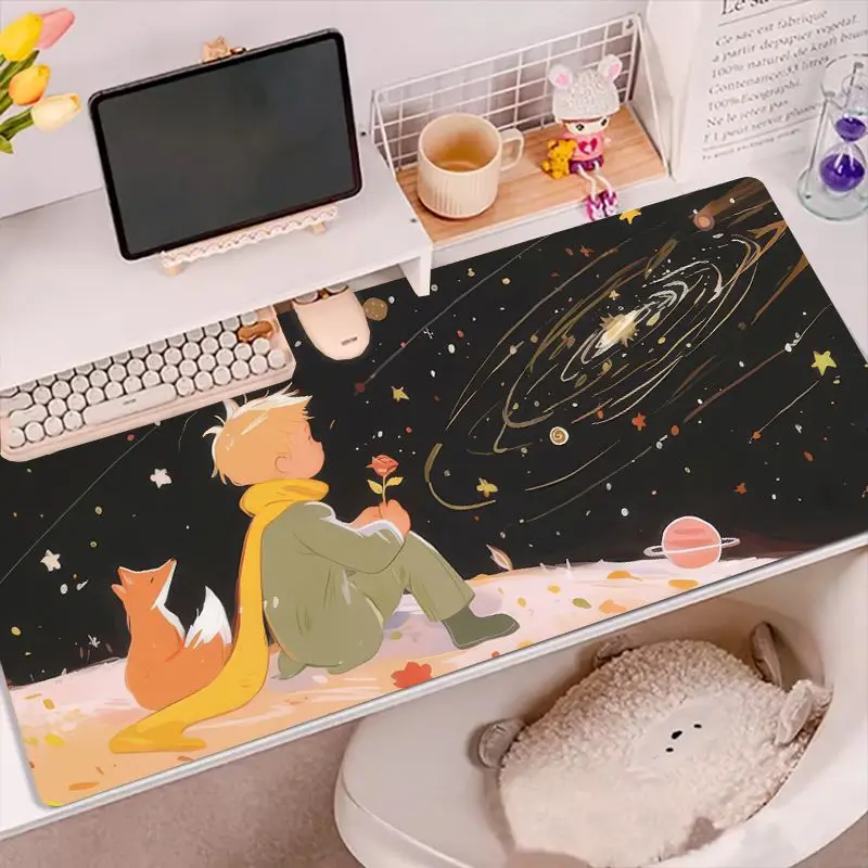 The Little Prince mouse pad Healing system Fox and Rose kawaii Keyboard desk pad xxl mousepad Anime Cartoon mouse carpet