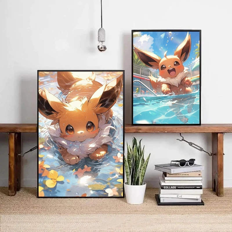 

Canvas Prints Pokemon Eevee Living Room Decor Gifts Decorative Wall Decoration Kid Action Figures Picture Poster Toys