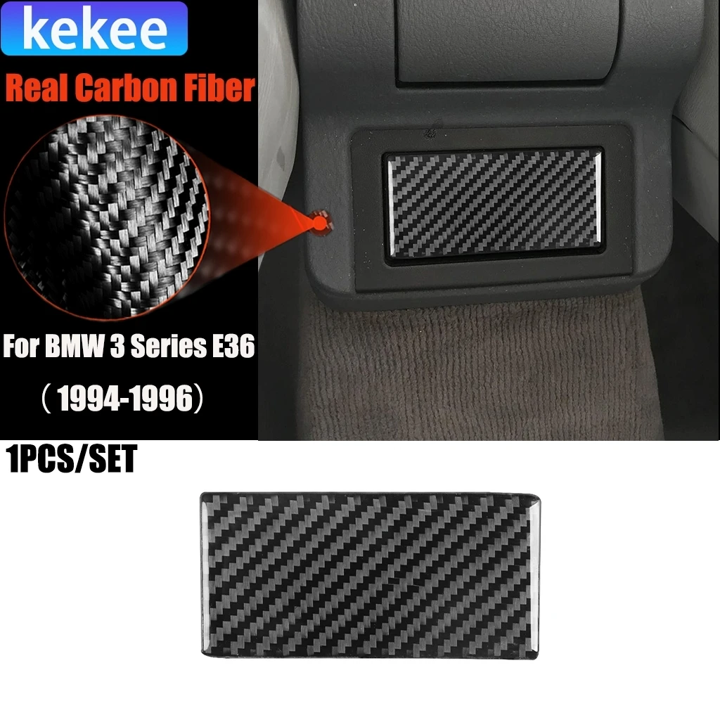 

Carbon Fiber Car Accessories Rear Storage Panel Decorative Interior Trim Cover Soft Sticker For BMW 3 Series E36 1994 1995 1996