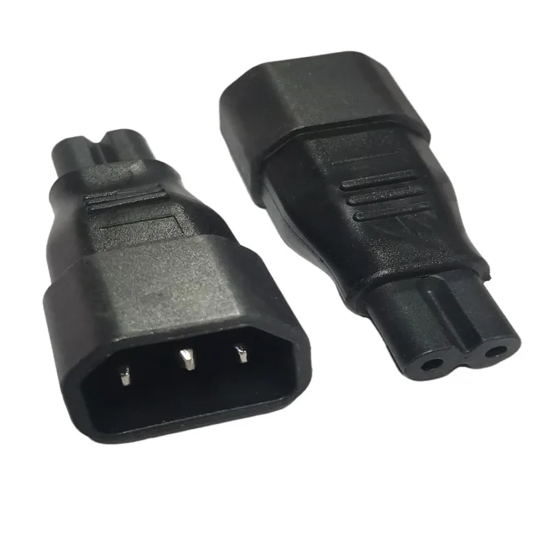 Black IEC C14 to C7 power adapter plug IEC 3 Pole Male to 2Pole Female Figure 8 Power Converter Computer Server Plug Converter