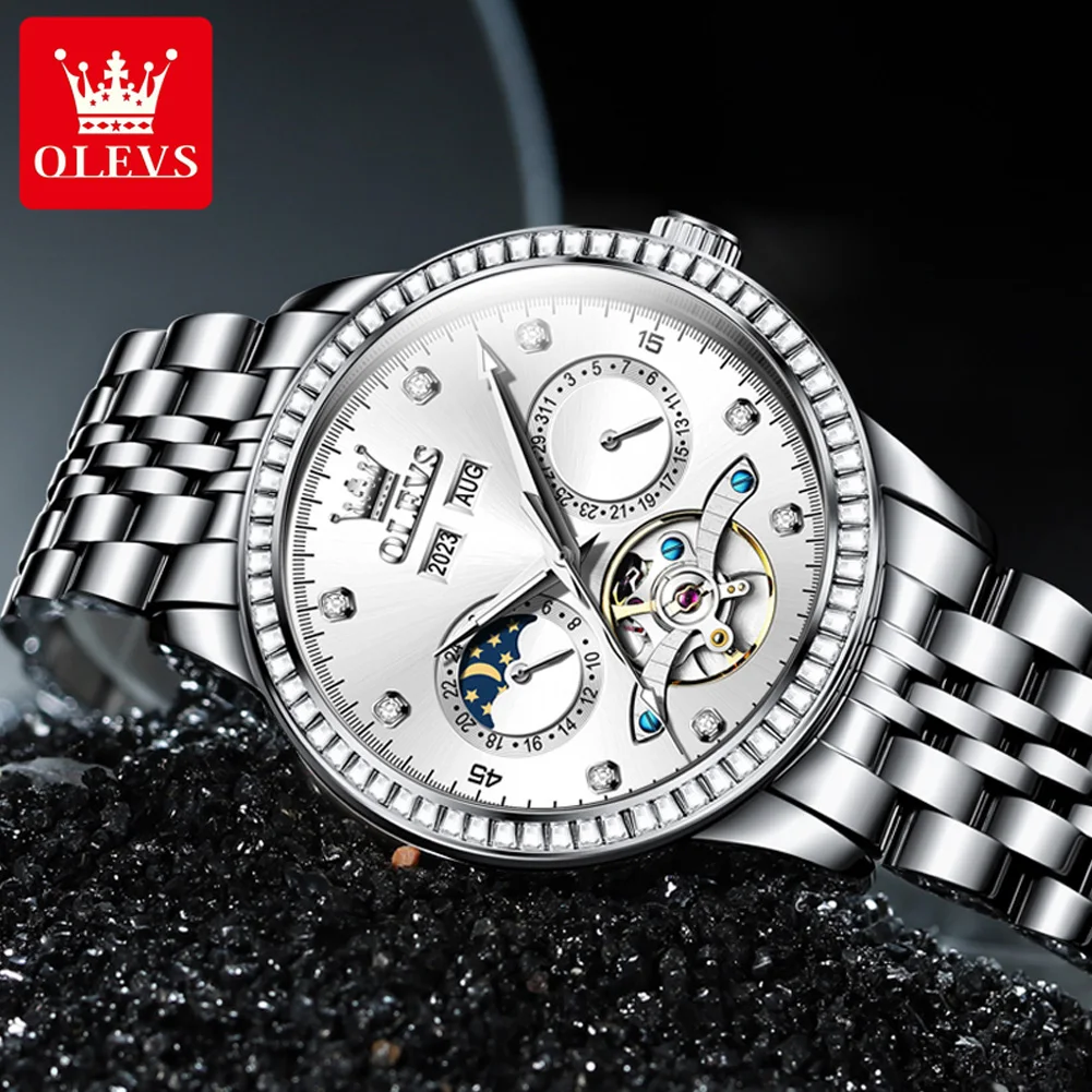 OLEVS Best Selling Original Waterproof Multifunction Watch for Men Mechanical Automatic Calendar Luxury Business Men's Watches