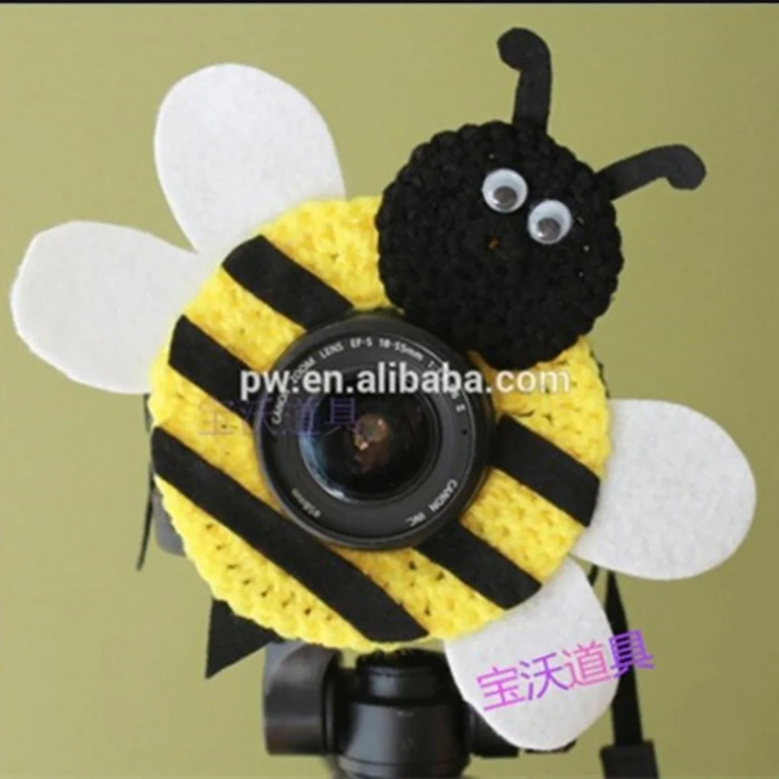 Camera Lens Companion Crochet Animal Lens Buddy For Photographers Bee Toys Photography Accessories