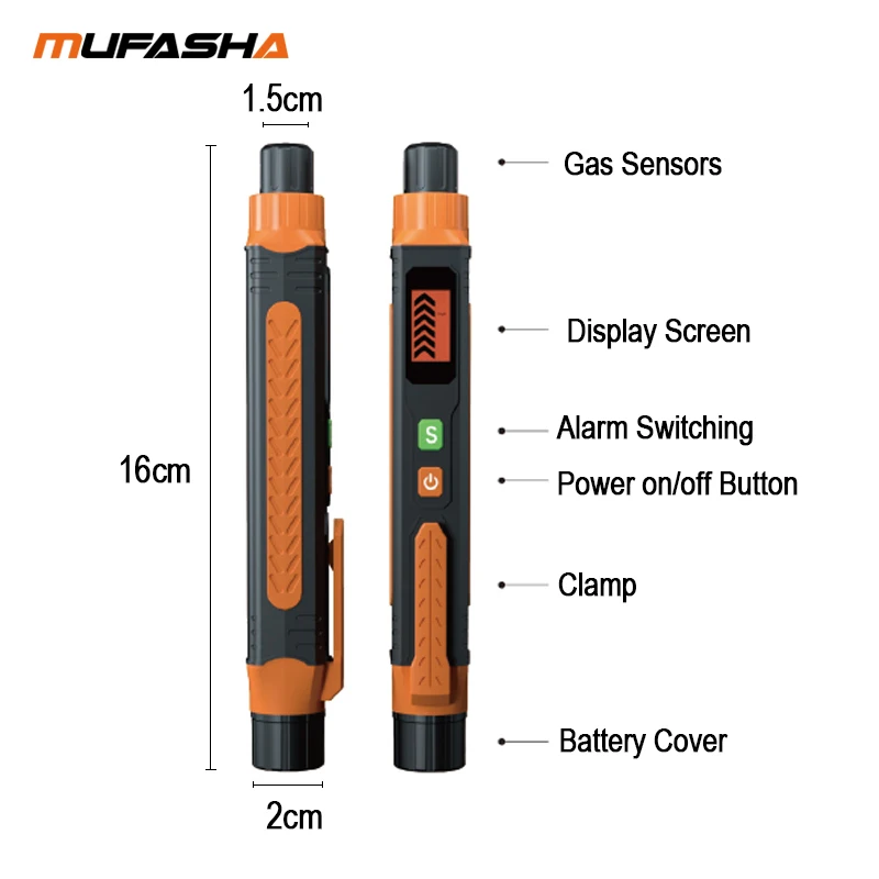 Gas Leak Detector Combustible Gas Detector 50A 0-1000PPM Beep& Screen Alarm Mini Handheld For Natural Gas