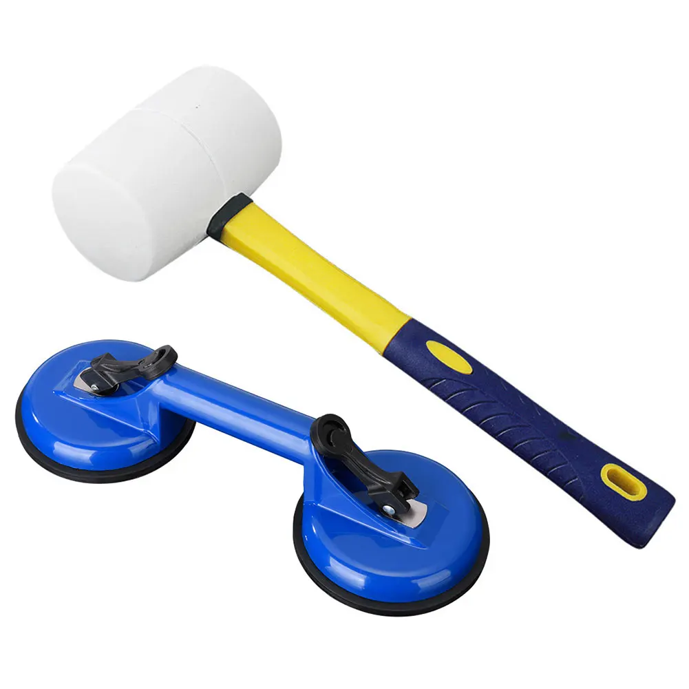 Floor Gap Fixer Tool Include Suction Cup and Mallet Blue Kit Glass Suction Cups for Laminate Floor Gap Repair