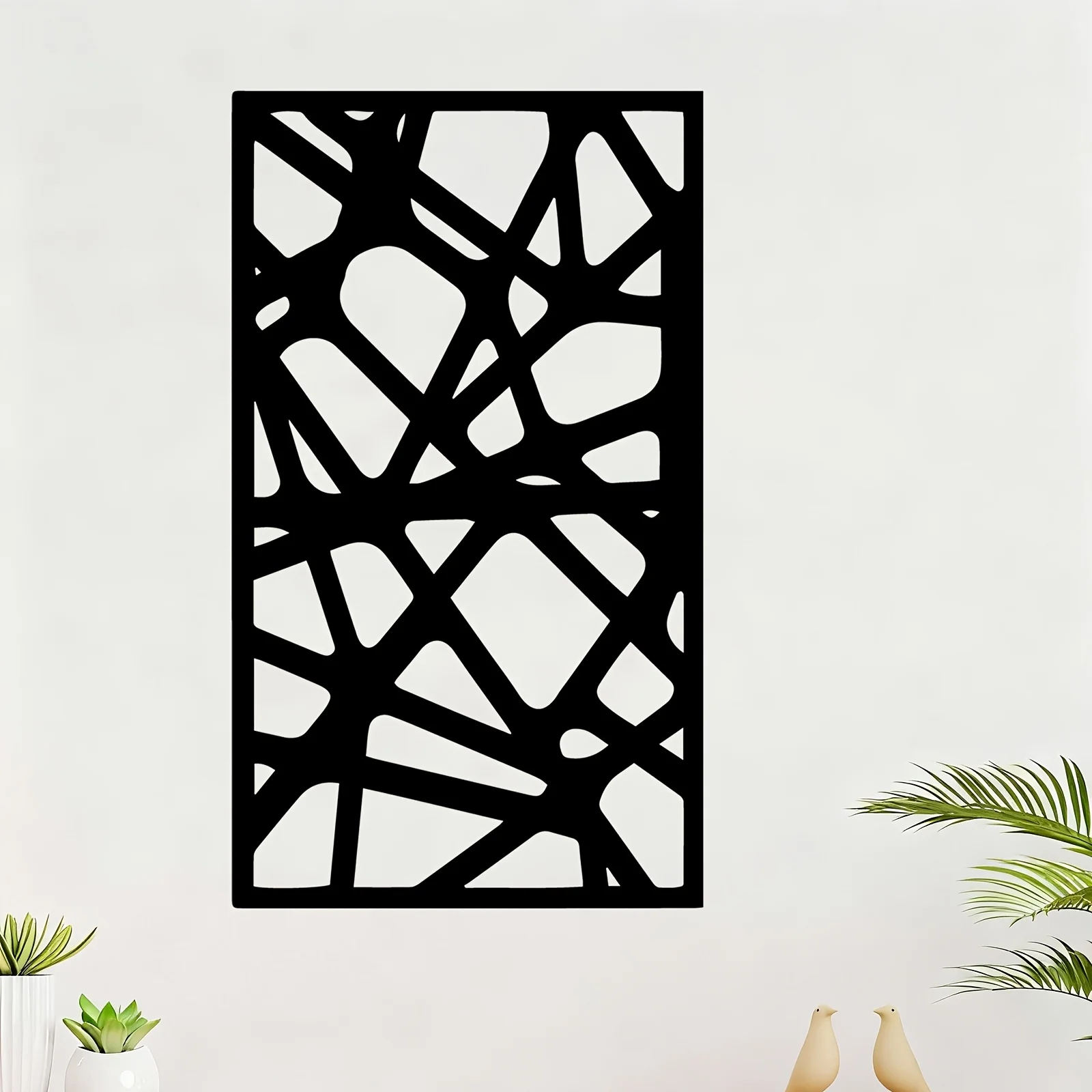 Abstrakte Metall-Wandkunst Dekoration Skulptur, Moderne Geometrische Pulverbeschichtete Wanddekoration Geschenk für Wohnzimmer Garten