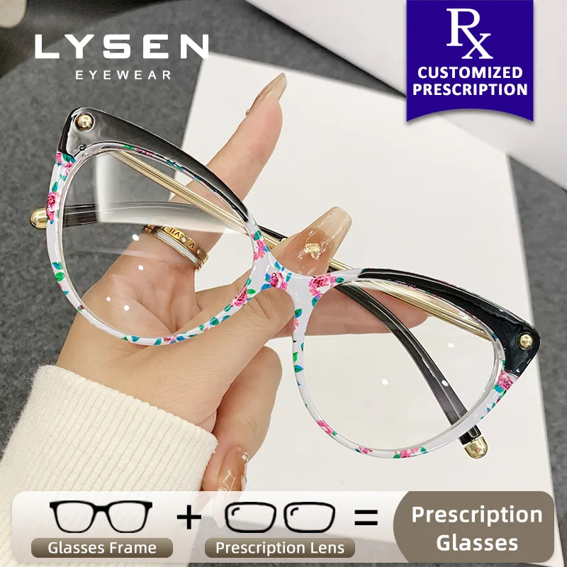 

LYSEN Butterfly Customized Prescription Glasses Women High Quality Anti Blue Light Anti-Reflective Myopia Photochromic Eyewear