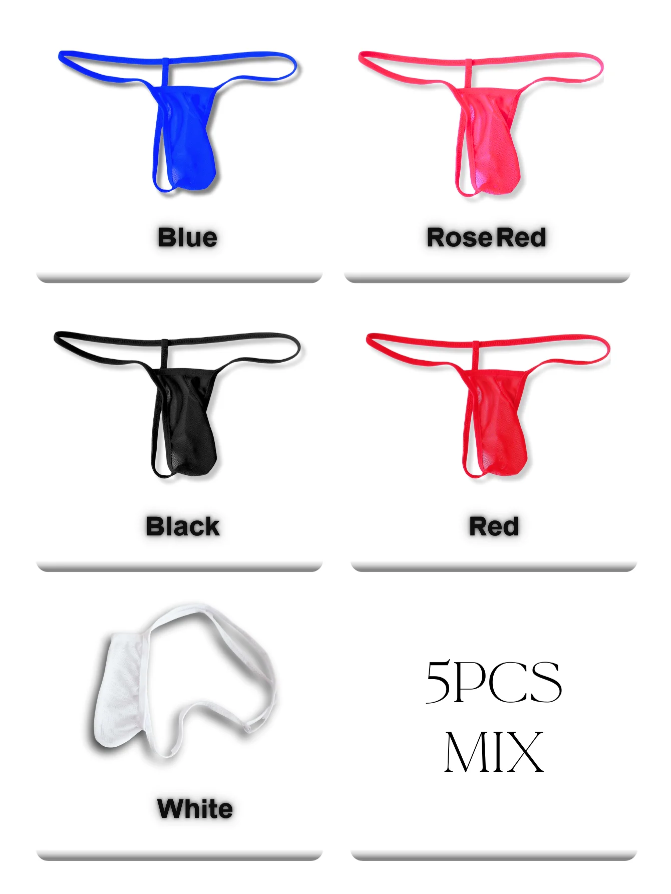 

5 шт. мужское модное и сексуальное прозрачное нижнее белье-стринги, высокоэластичная сетка, ледяной шелк, один размер подходит всем