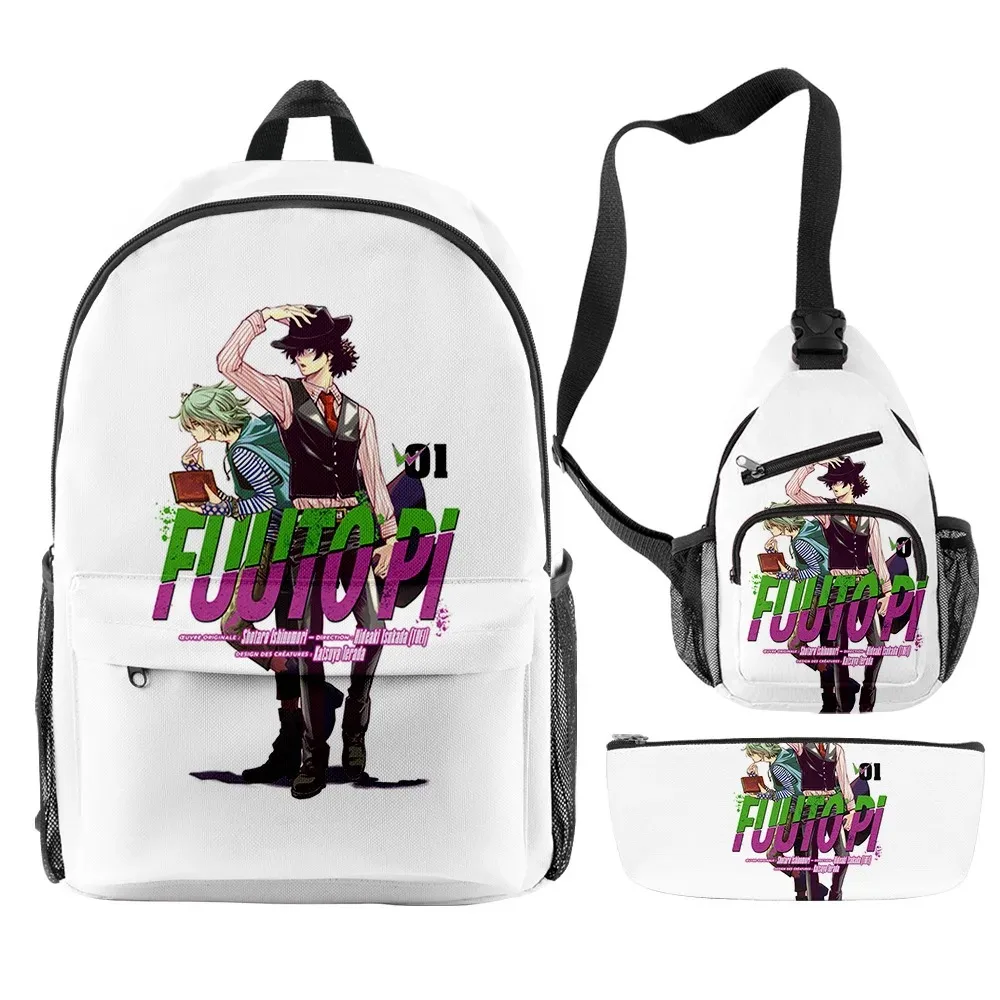 FUUTO PI-Fuuto Tantei Anime Merch 3 pçs/set Saco de Escola de Viagem Saco Lápis Crossbody Bagl Terno Para Crianças Aldult 2024