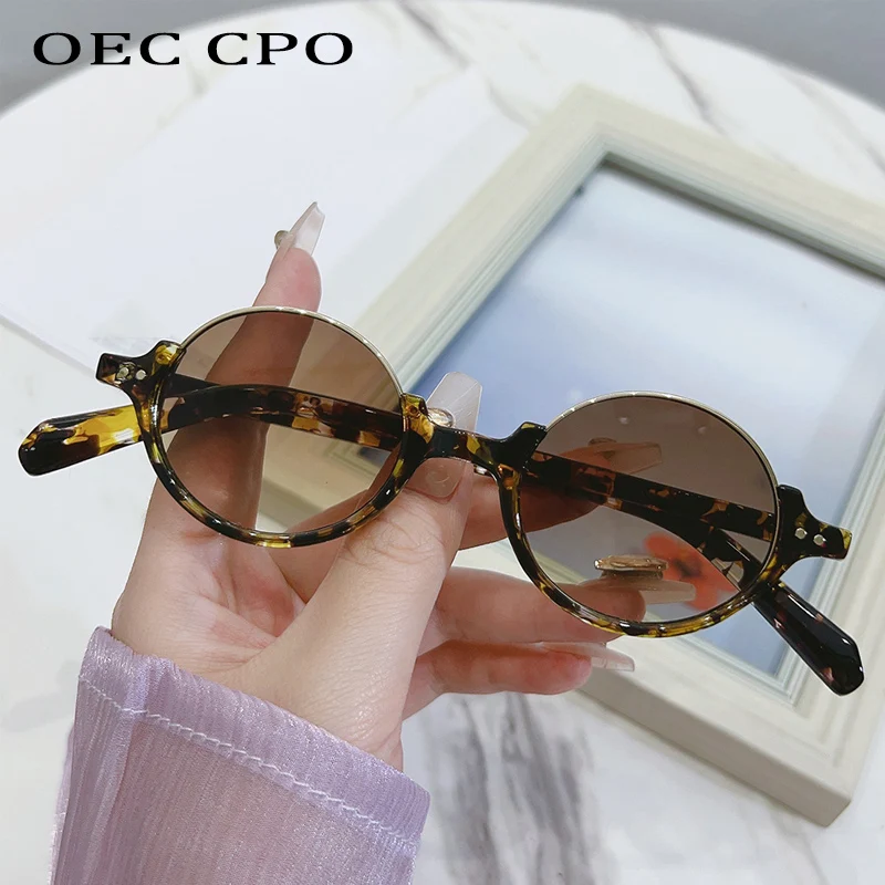 Fashion Half Frame Sunglasses Women Fashion Luxury Brand Punk Round  Sun Glasses Female Outdoor Gradient Shades UV400 Eyewear