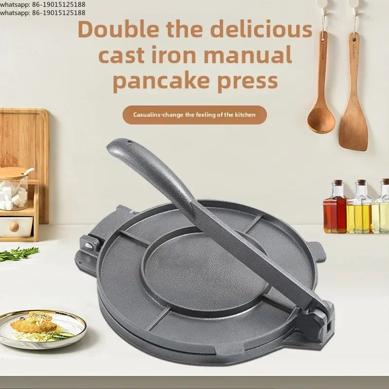 Manual Corn Flour Tortilla Press, Aluminum Alloy, for Homemade Mexican Smooth Bread, Cast Iron Style Dough Press