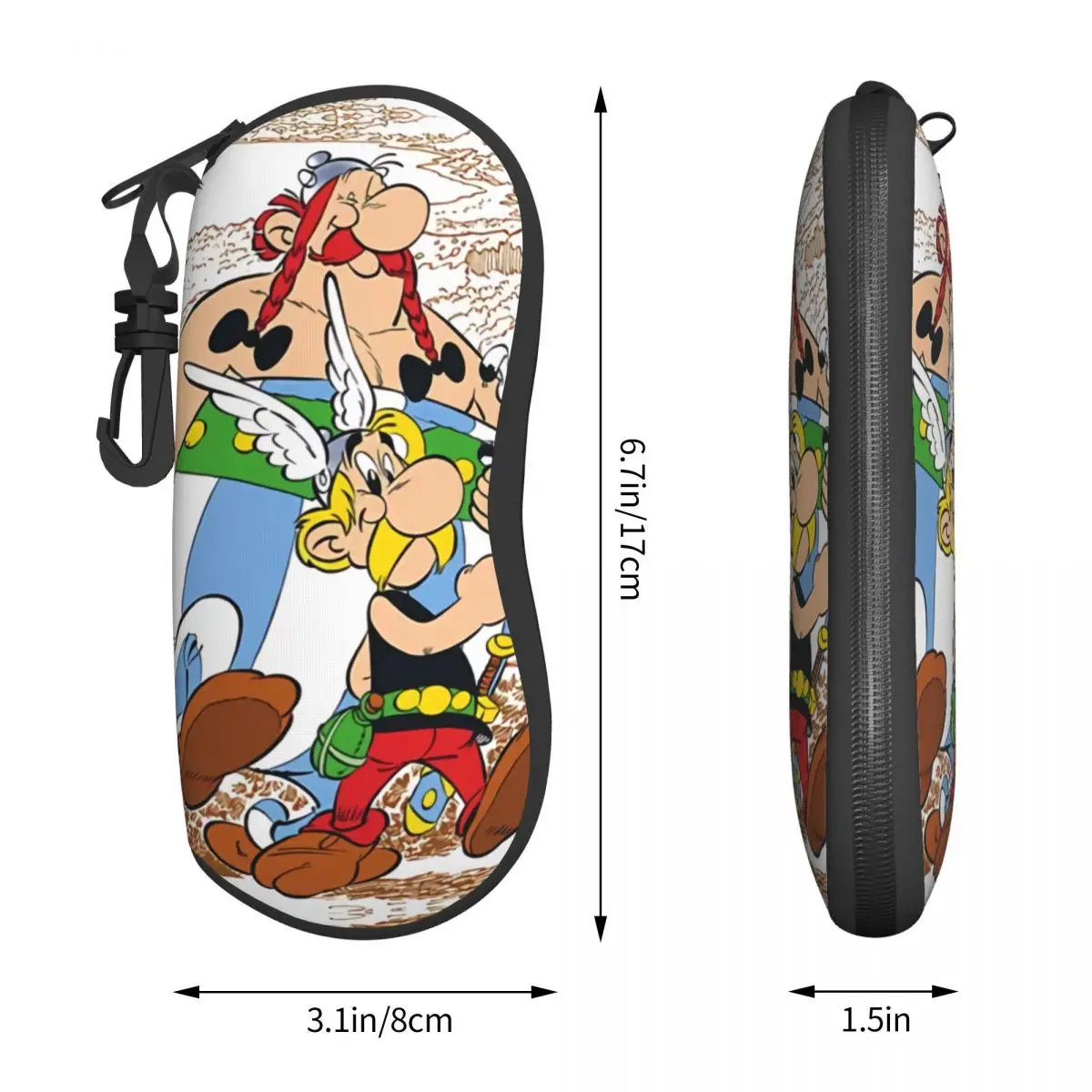 Custom Asterix And Obelix Shell Glasses Case Unisex Fashion Cartoon Eyeglasses Case Sunglasses Protector Box