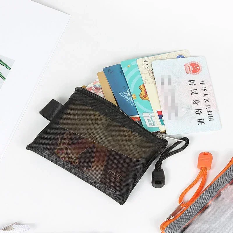 Mini Mesh Coin Bags Money Earphone Data Line Storage Bags Bus ID Credit Card Holder Zipper Pouch Traveling Small Coin Wallet