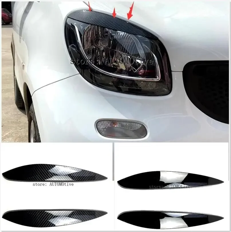 

Headlight Eyebrow Trim 2014 -2019 For Mercedes Benz Smart Car Front Head Lamp Light Cover Sticker Brow Headlamp Eyelid