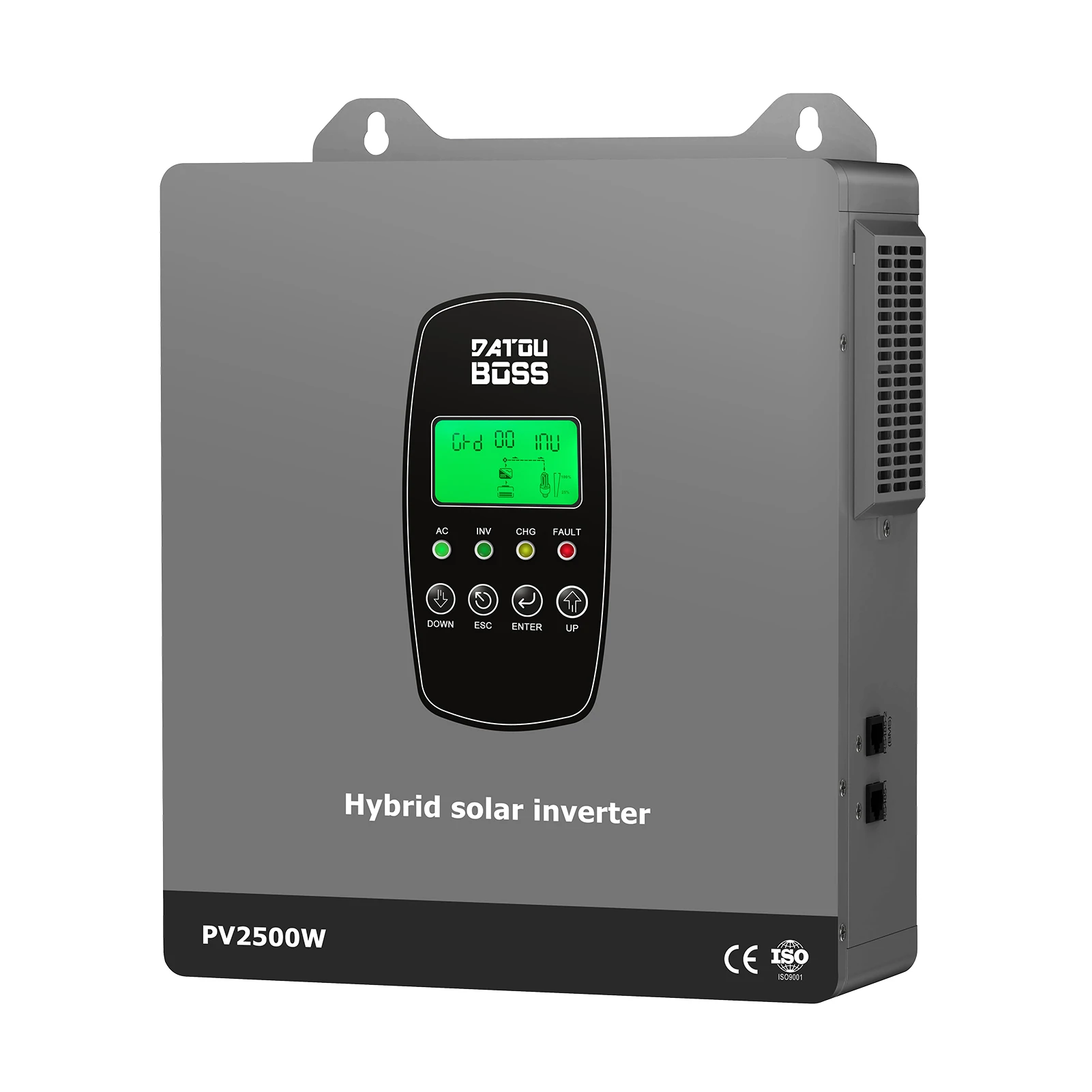 Datouboss 1.8Kw-12V 3Kw-24V 6200W-48V Solar Hybride Omvormer, 12V/24V/48V naar 220V Zuivere Sinusgolf, voor thuisstroomvoorziening, ondersteunt parallelle werking