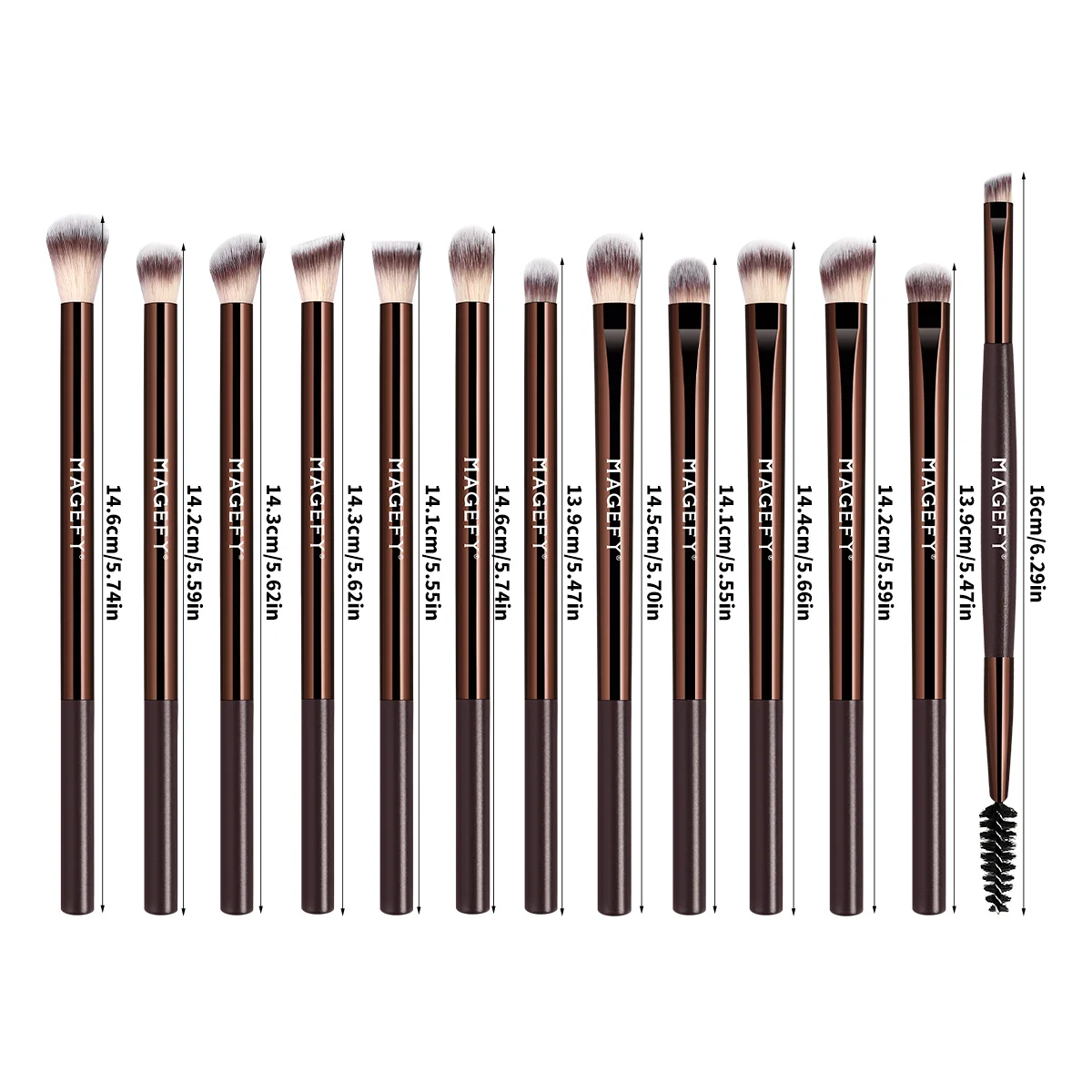 MAANGE アイメイクブラシ 13 個アイシャドウメイクブラシセットソフト人工毛アイシャドウ眉毛アイライナーブレンド用