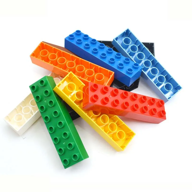 12pcs Large Building Blocks Thin 2×6 Colorful Classic Big Size Bricks Classic Education Plastic Toys For Children Creative Gifts