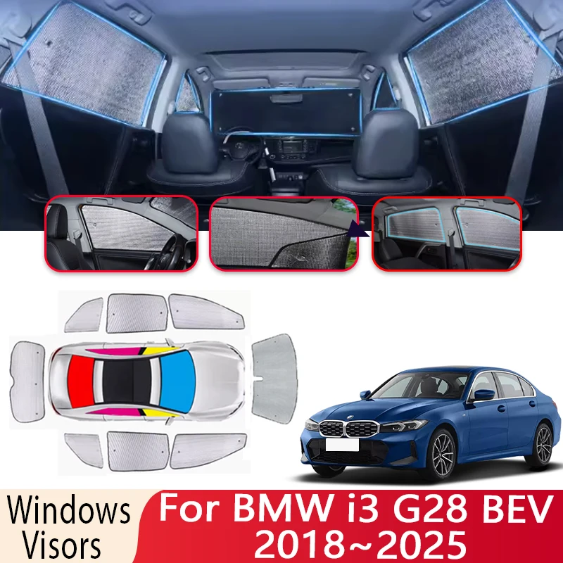 

Car Sun Shade For BMW i3 G28 BEV 2018~2025 2019 2020 2021 Windshield Sunshade Insulation Auto Sun Protection Visor Accessories