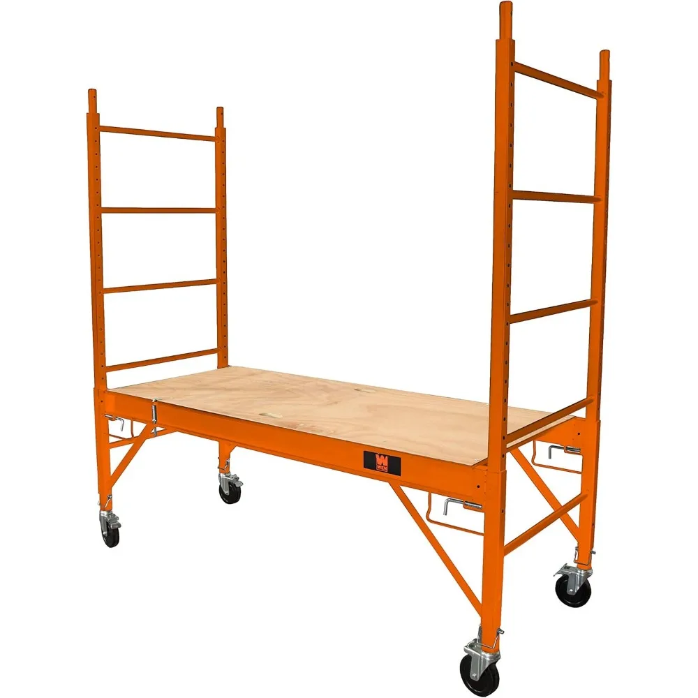 Baker-Style 6.25 Foot Multi-Purpose 1000 Pound Capacity Rolling Steel Scaffold