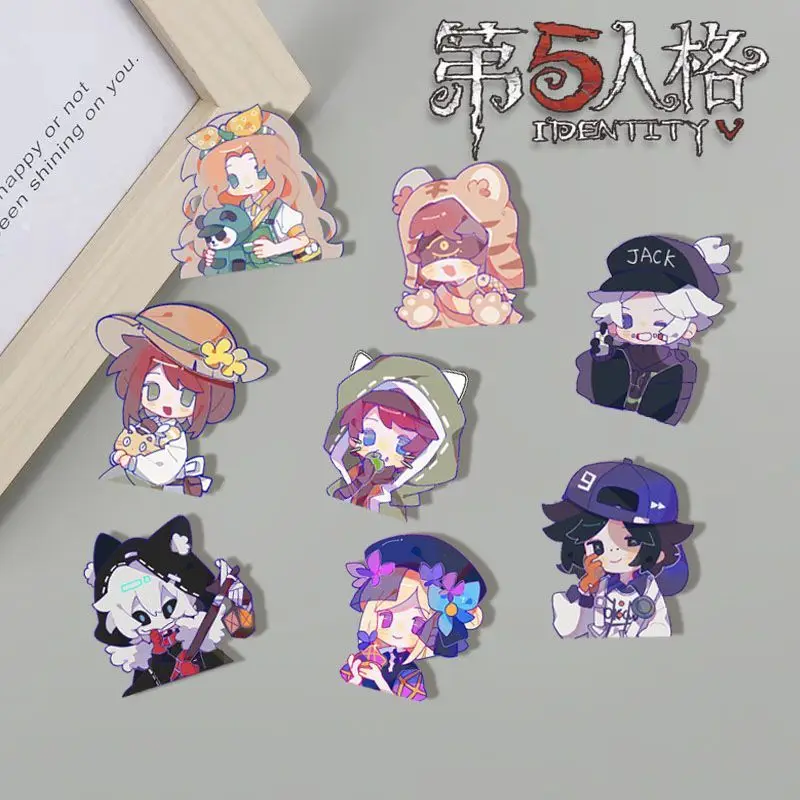 

8PCS Anime Identity V Badge Brooch Pin Emma Woods Norton Campbell Clothes Backpack Decoration Lapel Personalized Chest Tag