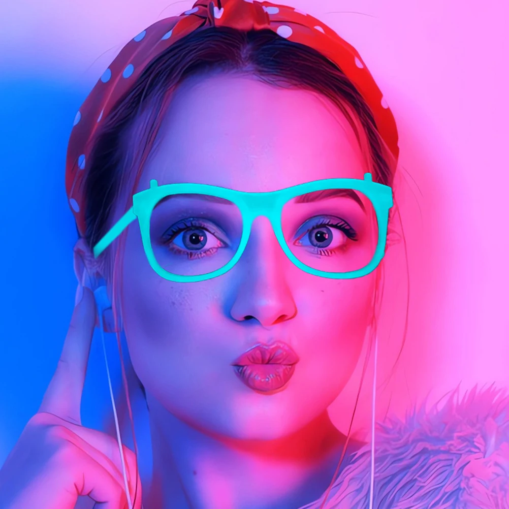 

12pcs Glow Glasses Frame Night Party Supplies Luminous Eyewear Props Festival Accessories wholesale event decorations glowing