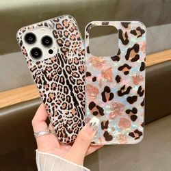 Fashion Leopard Print Phone Case For iphone 15 14 13 12 11 Pro Max Creative Shell Pattern Soft Silicone Shockproof Back Cover