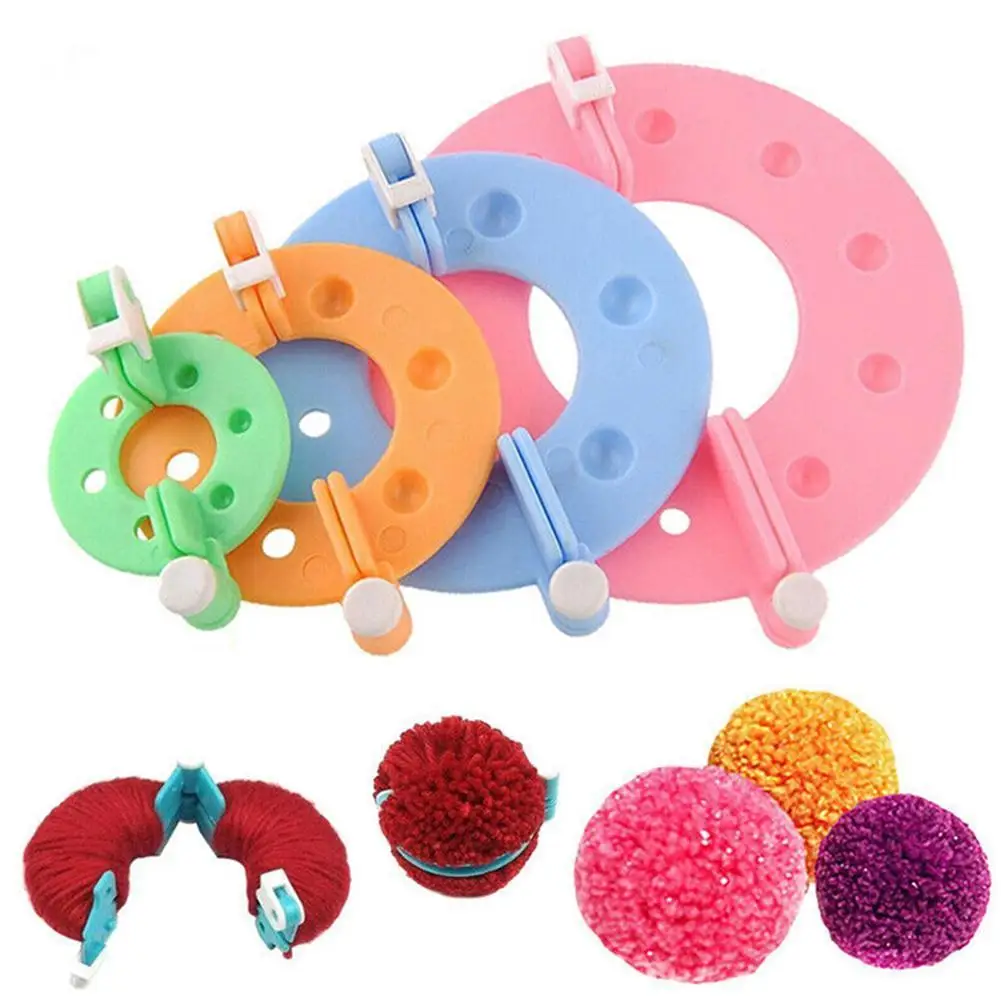 8pcs Wool Ball Maker Knitted Tools Yarn Pompon Wool Plush Ball Set Fluff Ball Weaver Wool Ball Production Tools Pompoms 4 Sizes