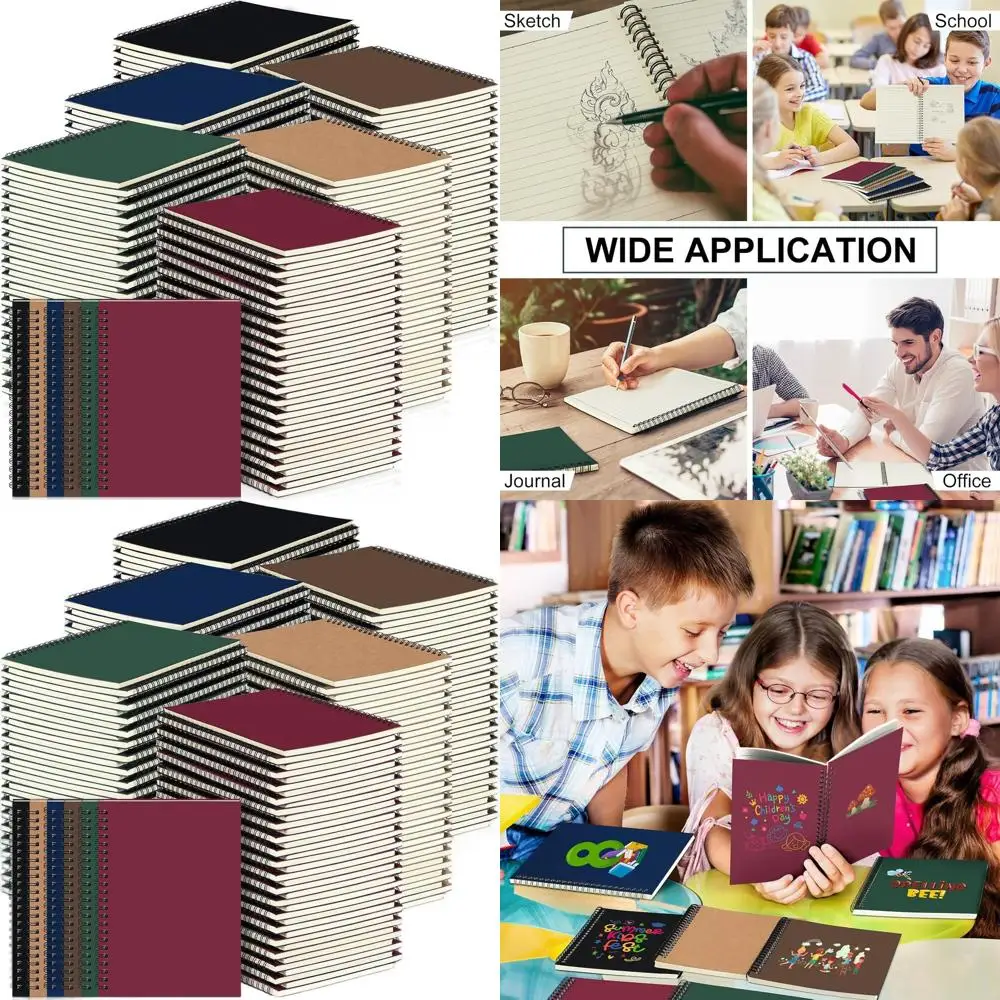 

Bulk A5 Spiral Notebooks, College Ruled, 8.3 x 5.5, 72 Pack, Lined Paper, Ideal for Christmas, Office, School