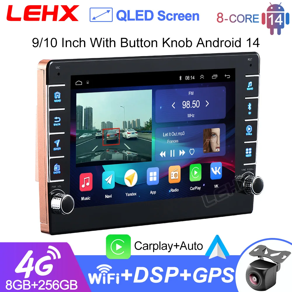 LEHX 9/10″ Android16 auto 2Din Radio carplay gps Car multimedia