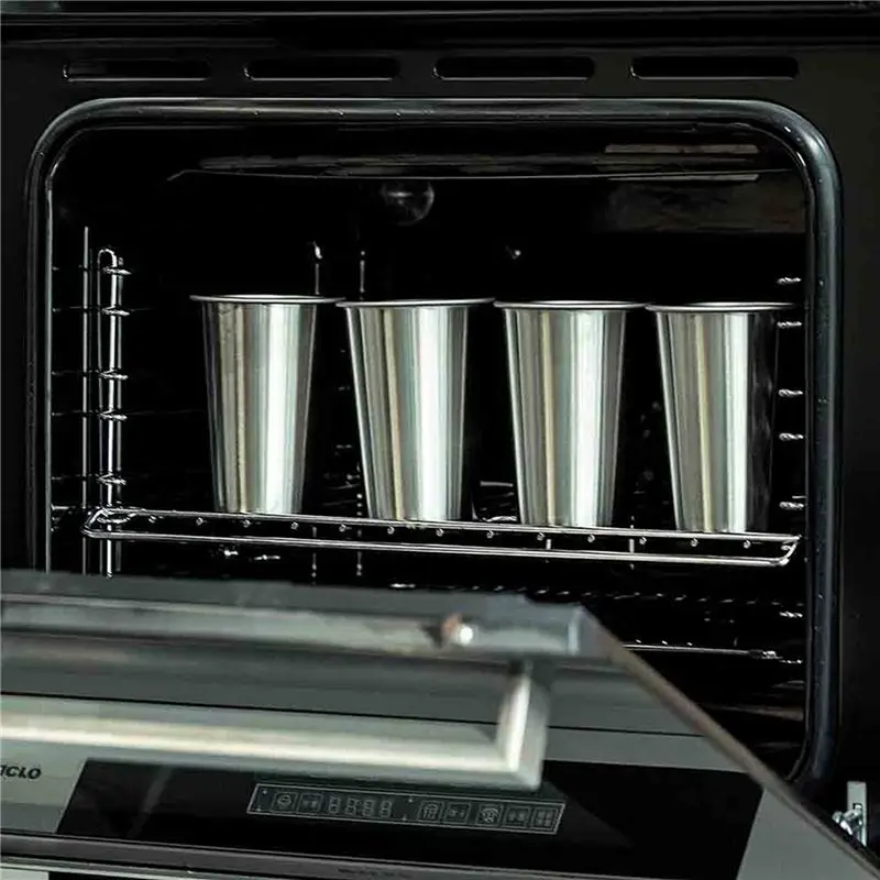 A02M-Premium Stainless Steel Cups 16 Oz Pint Cup Tumbler (16 Pack) - Stackable Durable Cup