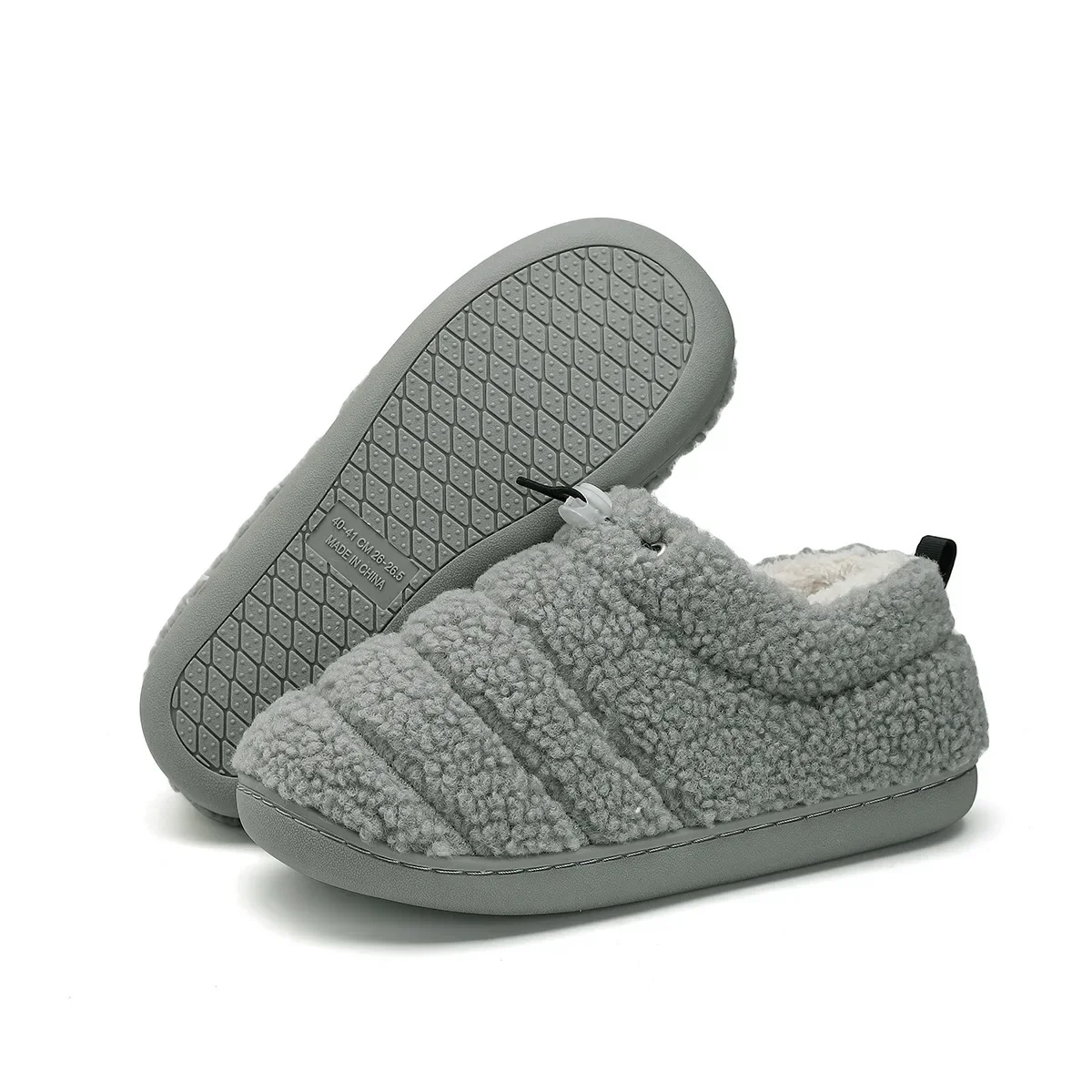 Große, vollständig bedeckende Hausschuhe aus Baumwolle für Damen und Herren, ideal für Herbst und Winter, halten warm, weich und flauschig, Freizeit-Schuhe für Paare. – Detail 7
