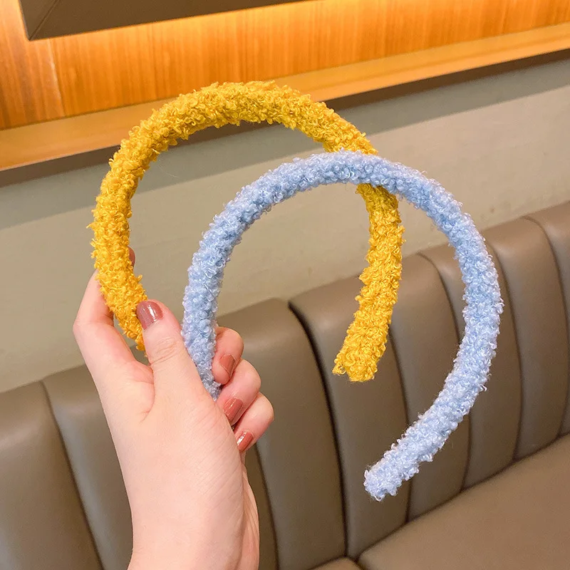 Fashion Girls Cute plush Headband Autumn Winter Teddy Fur Head Hoop DIY Girls Hairband headwear Hair Accessories