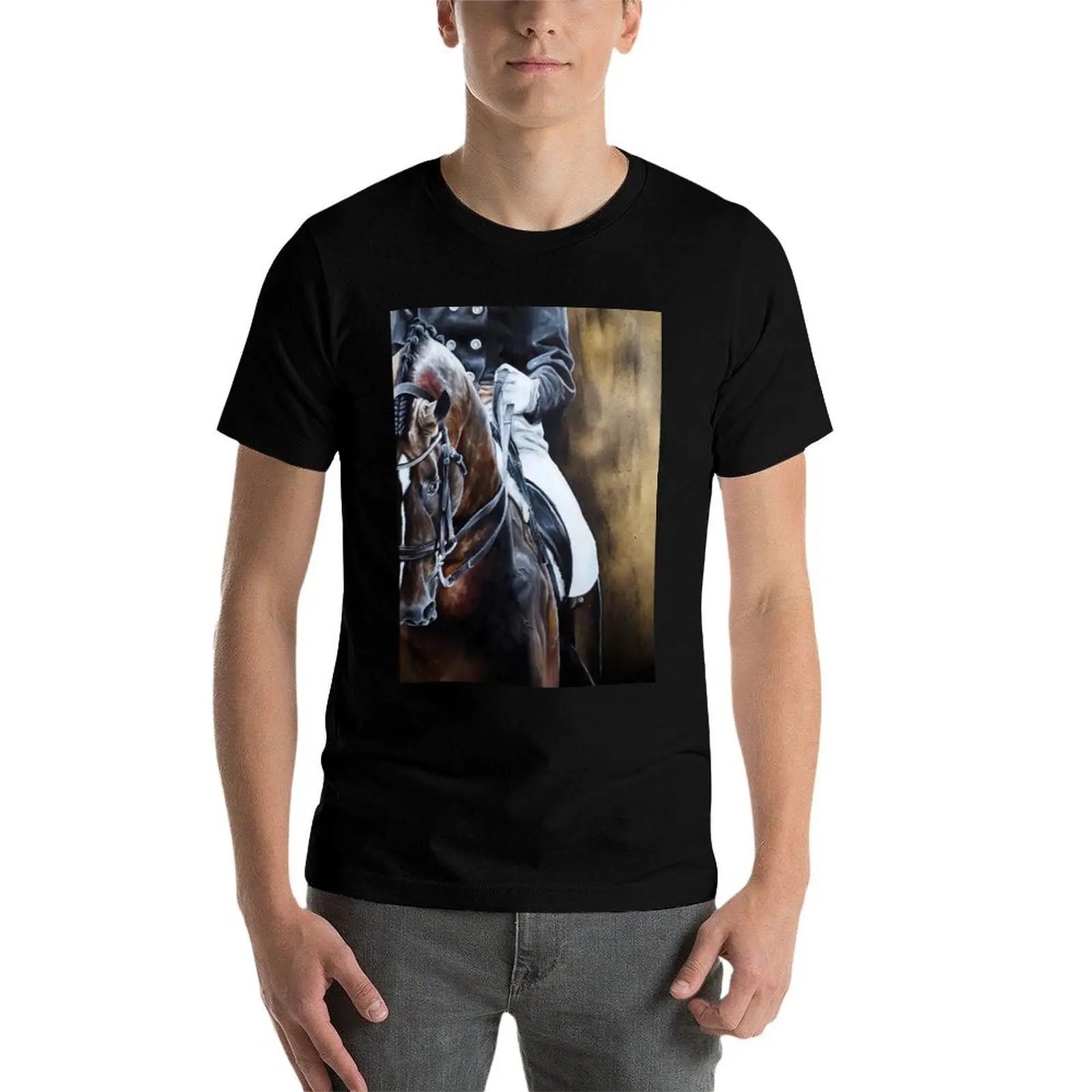 

Dressage Horse on Gold T-Shirt man t shirts cotton g man t shirts for men T-Shirt
