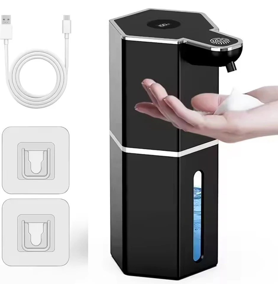 Automatic Soap Dispenser 360Ml 4 Level Liquid Foaming Soap Dispenser Long Battery Charging Automatic Soap Dispenser No Drilling