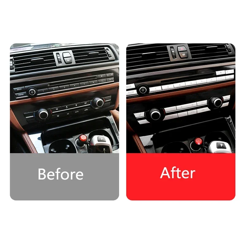 Chrome Car Styling CD Panel Switch Button Cover Sticker Trim For BMW 5 6 7 Series 5GT F01 F02 F06 F07 F10 F11 Inner Accessories