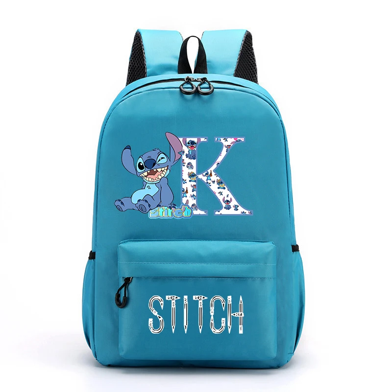 Lilo & Stitch Girls Boys Backpack Knapsack Student School Bags Letter A-Z Cartoon Anime Leisure Travel Bag Kids Birthday Gifts